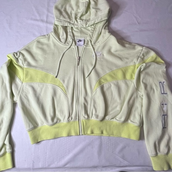 Nike Women's Light Cream and Yellow Zip-Up Jacket - Picture 2 of 11
